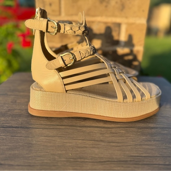 Sam Edelman Nicki Ankle Strap Platform (Women) Linen Gladiator Sandals Sz 7 - Picture 2 of 11